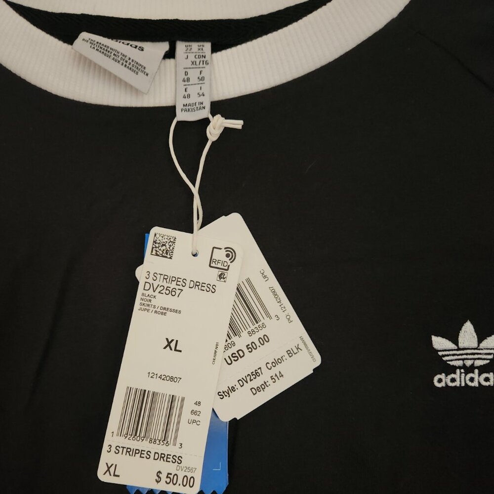 Adidas Ahtleisure Dress NWT Womens XL Stripes on Sleeve - Picture 5 of 11